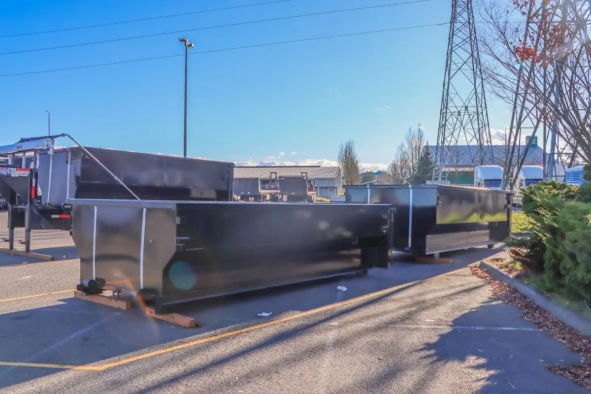 Roll-off dumpster ready for waste disposal at job site for 3 Yard Dumpster Rental in Arkadelphia